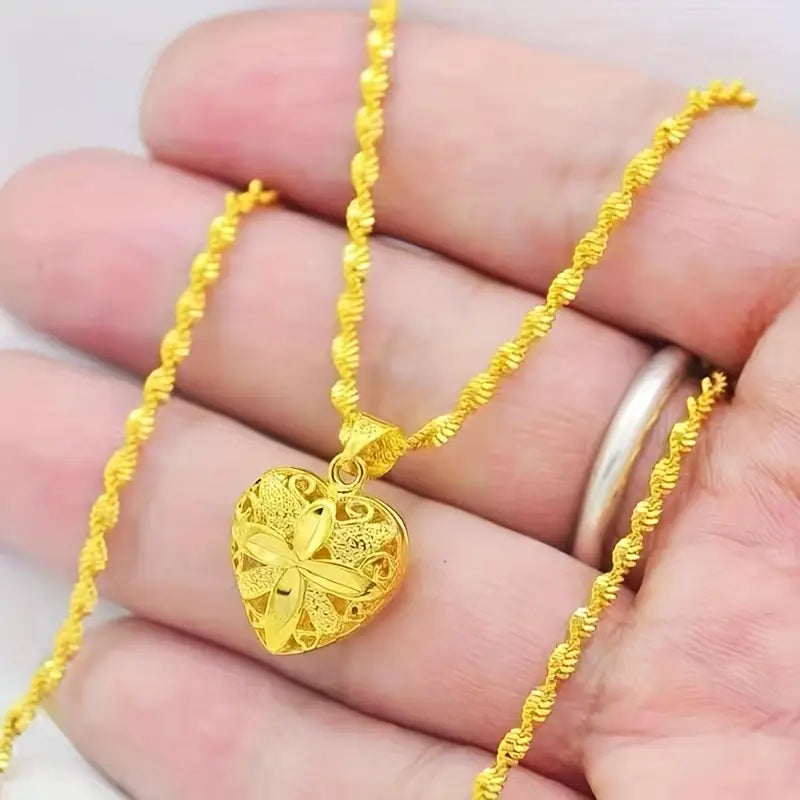 Gold Heart Shape Pendant Necklace