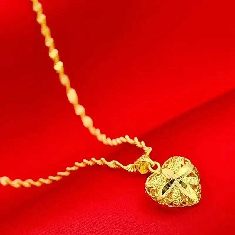Gold Heart Shape Pendant Necklace