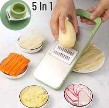 5 in 1 Vegetable Cutter and Slicer – Multifunctional Stainless Steel Slicer for Quick & Easy Food