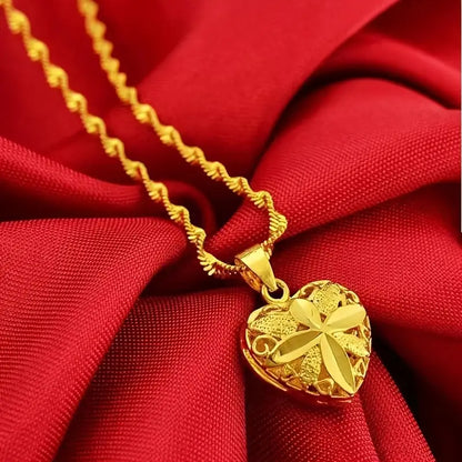 Gold Heart Shape Pendant Necklace