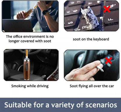 Portable Ashtray, Ash Catching Cigarette Holder, Windproof Fireproof Ash Tray Handheld Cigarettes Ash Catcher for Travel, Home, Office, Car