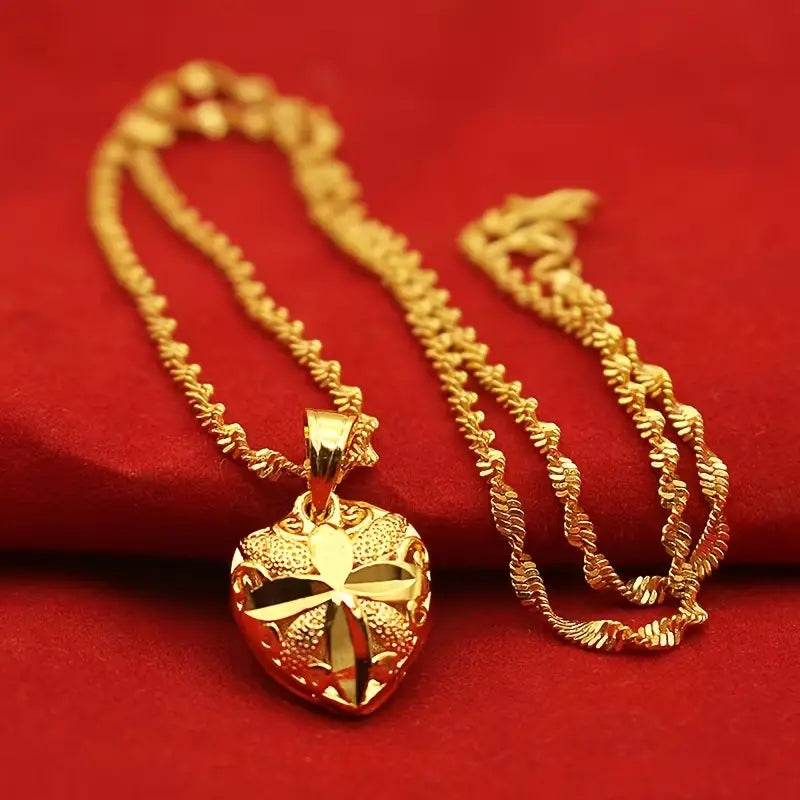 Gold Heart Shape Pendant Necklace