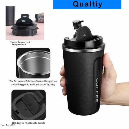 Temperature Display Indicator Sipper Vacuum Insulated Stainless Steel Flask